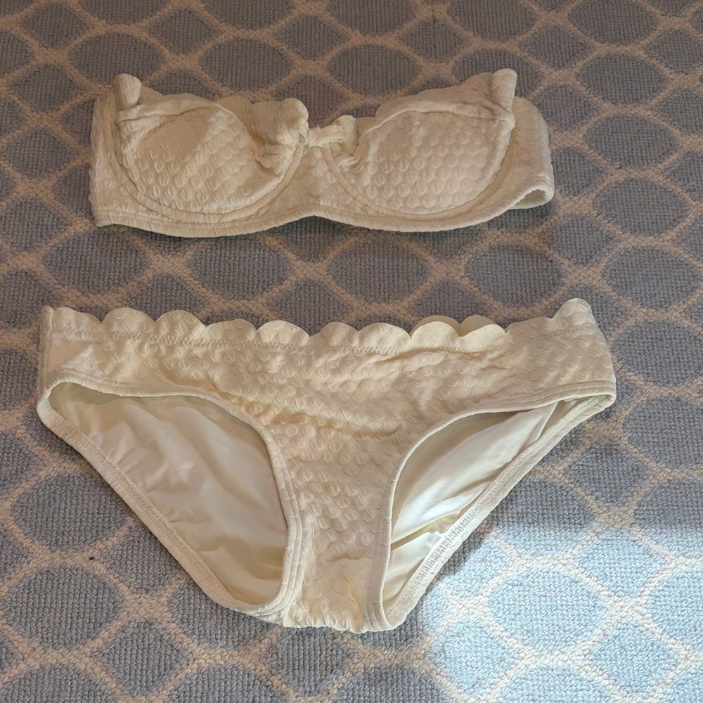 Kate Spade Cream Textured Bikini
